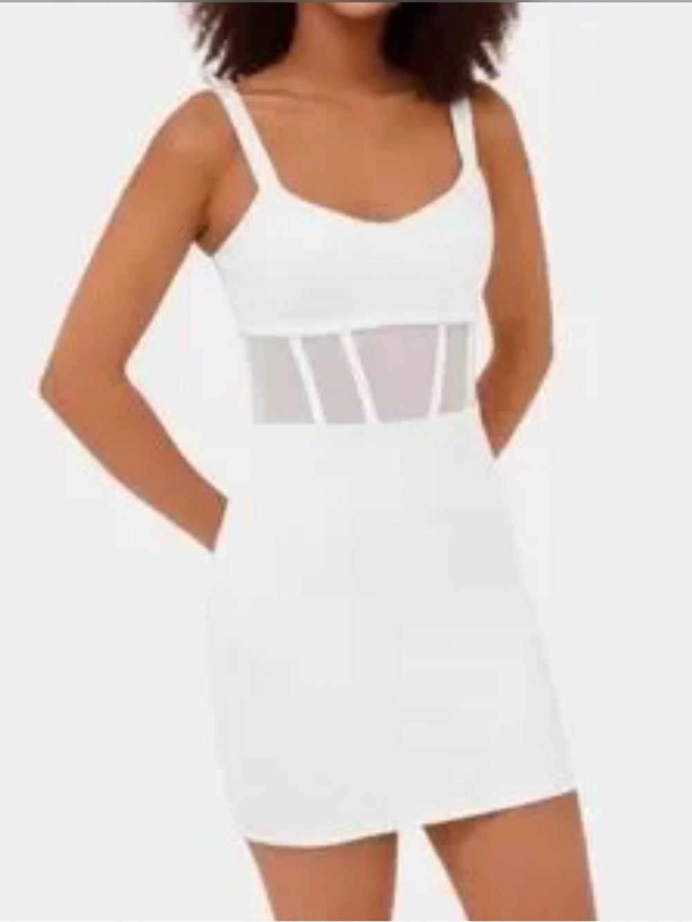 HALARA Airy White Mesh Corset Bodycon Dress Size XS NWT